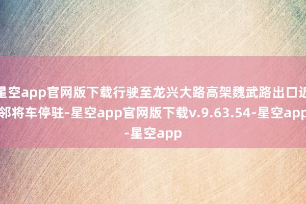 星空app官网版下载行驶至龙兴大路高架魏武路出口近邻将车停驻-星空app官网版下载v.9.63.54-星空app