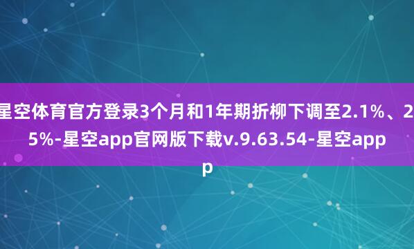 星空体育官方登录3个月和1年期折柳下调至2.1%、2.5%-星空app官网版下载v.9.63.54-星空app