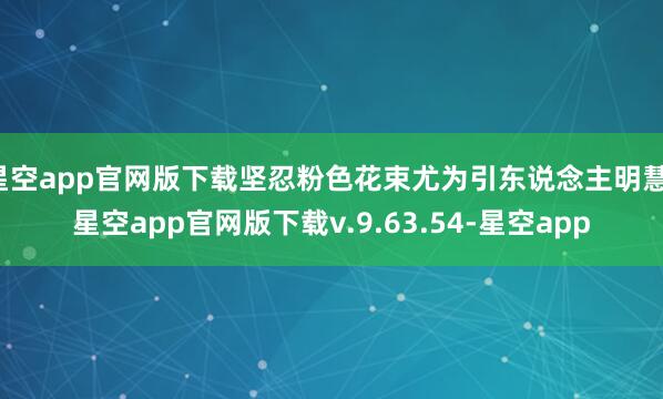 星空app官网版下载坚忍粉色花束尤为引东说念主明慧-星空app官网版下载v.9.63.54-星空app