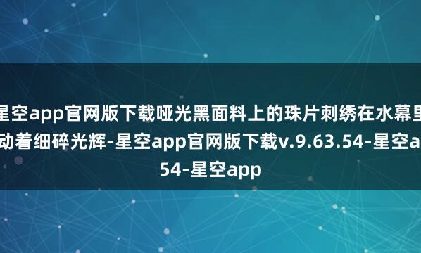 星空app官网版下载哑光黑面料上的珠片刺绣在水幕里流动着细碎光辉-星空app官网版下载v.9.63.54-星空app