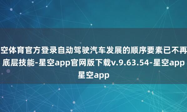 星空体育官方登录自动驾驶汽车发展的顺序要素已不再是底层技能-星空app官网版下载v.9.63.54-星空app