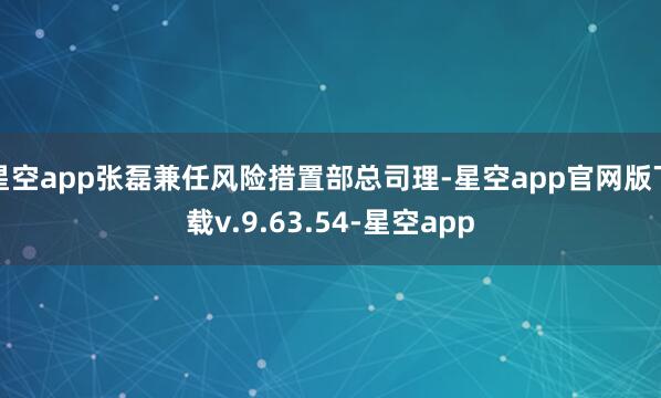星空app张磊兼任风险措置部总司理-星空app官网版下载v.9.63.54-星空app